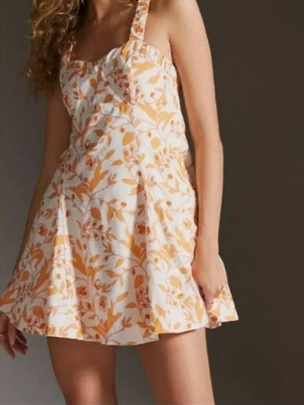 NWT Anthropologie Maeve Sweetheart Neckline Cross Strap Sundress Size L